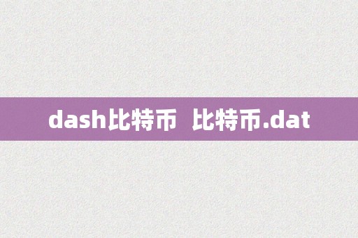 dash比特币  比特币.dat