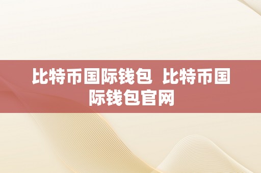 比特币国际钱包  比特币国际钱包官网