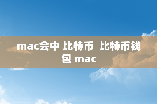 mac会中 比特币  比特币钱包 mac