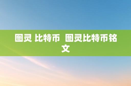 图灵 比特币  图灵比特币铭文