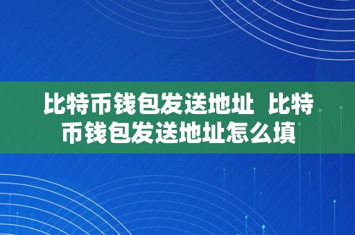 比特币钱包发送地址  比特币钱包发送地址怎么填