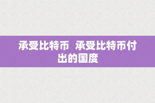 承受比特币  承受比特币付出的国度