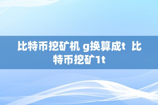 比特币挖矿机 g换算成t  比特币挖矿1t