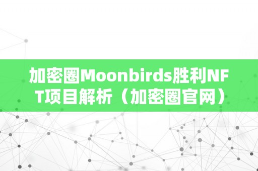 加密圈Moonbirds胜利NFT项目解析（加密圈官网）