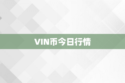 VIN币今日行情