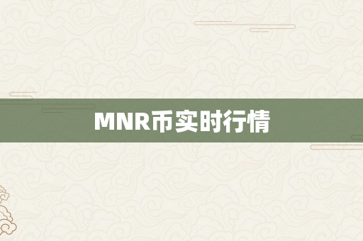 MNR币实时行情