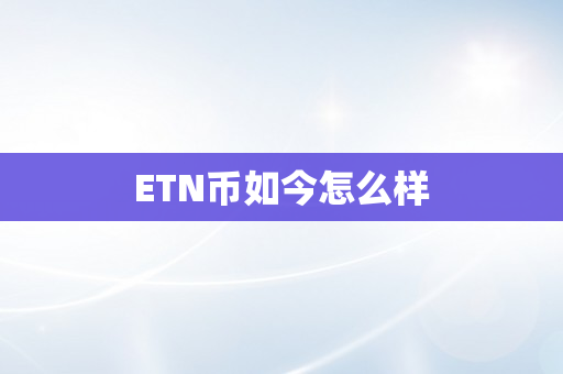 ETN币如今怎么样