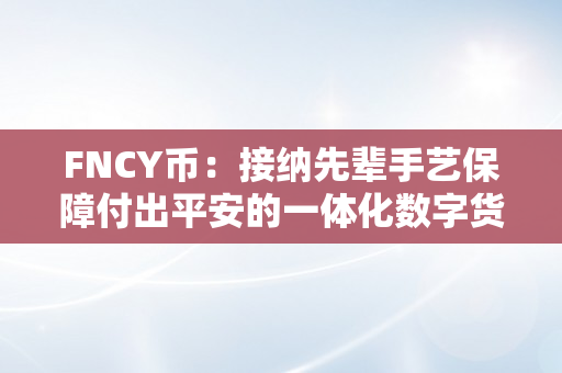 FNCY币：接纳先辈手艺保障付出平安的一体化数字货币（fn币是什么）