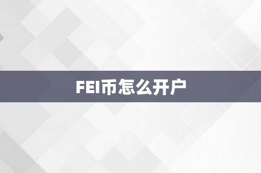 FEI币怎么开户