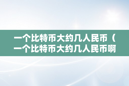 一个比特币大约几人民币（一个比特币大约几人民币啊）