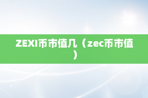 ZEXI币市值几（zec币市值）