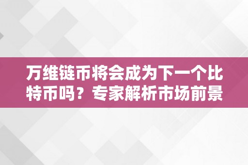 万维链币将会成为下一个比特币吗？专家解析市场前景（万维链币潜力）