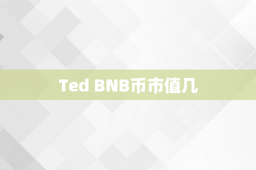 Ted BNB币市值几