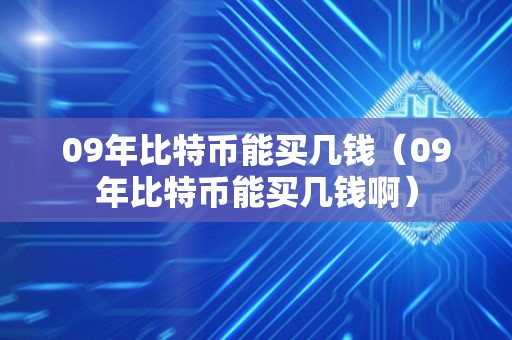 09年比特币能买几钱（09年比特币能买几钱啊）