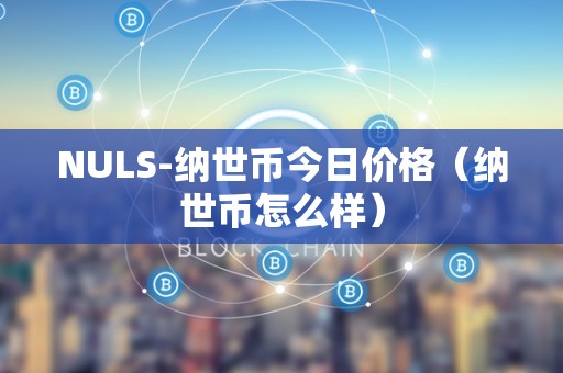 NULS-纳世币今日价格（纳世币怎么样）