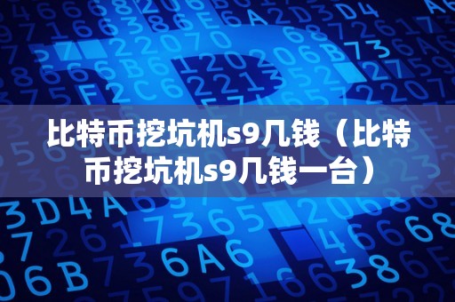 比特币挖坑机s9几钱（比特币挖坑机s9几钱一台）