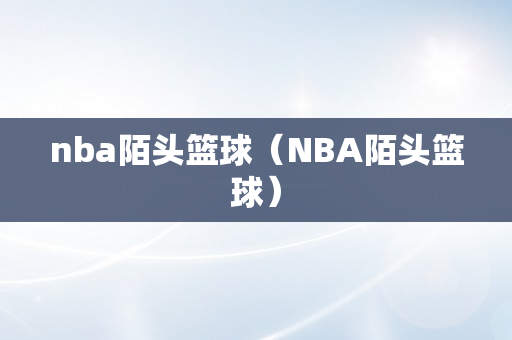 nba陌头篮球（NBA陌头篮球）