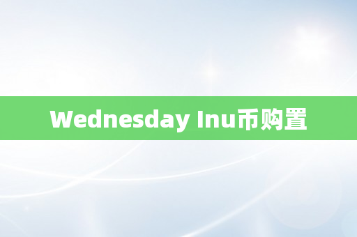 Wednesday Inu币购置