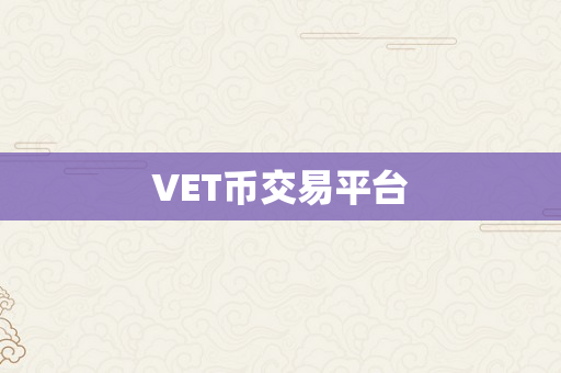 VET币交易平台