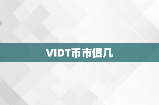 VIDT币市值几