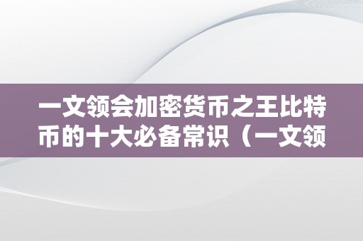 一文领会加密货币之王比特币的十大必备常识（一文领会加密货币之王比特币的十大必备常识）