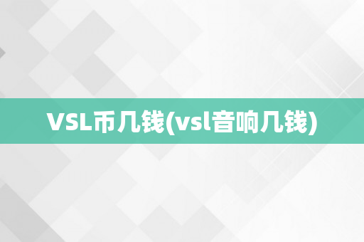 VSL币几钱(vsl音响几钱)