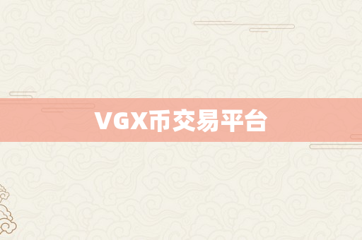 VGX币交易平台