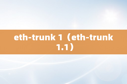 eth-trunk 1（eth-trunk 1.1）