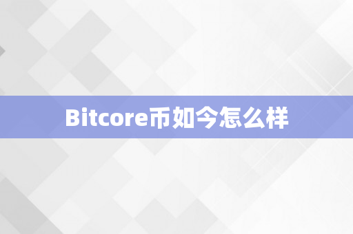 Bitcore币如今怎么样