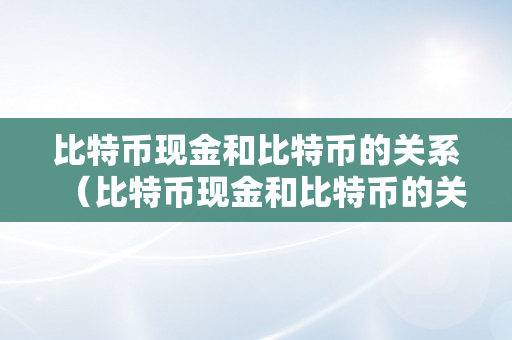 比特币现金和比特币的关系（比特币现金和比特币的关系是什么）