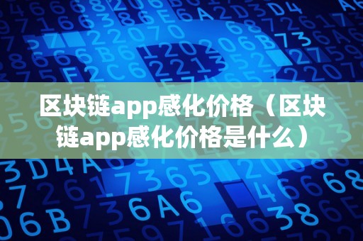 区块链app感化价格（区块链app感化价格是什么）